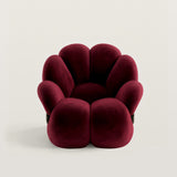 Petal Shaped Velvet Lounge Chair with Gold Metal Detail