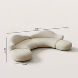 Armless Curved Modular Sofa for Modern Living Room