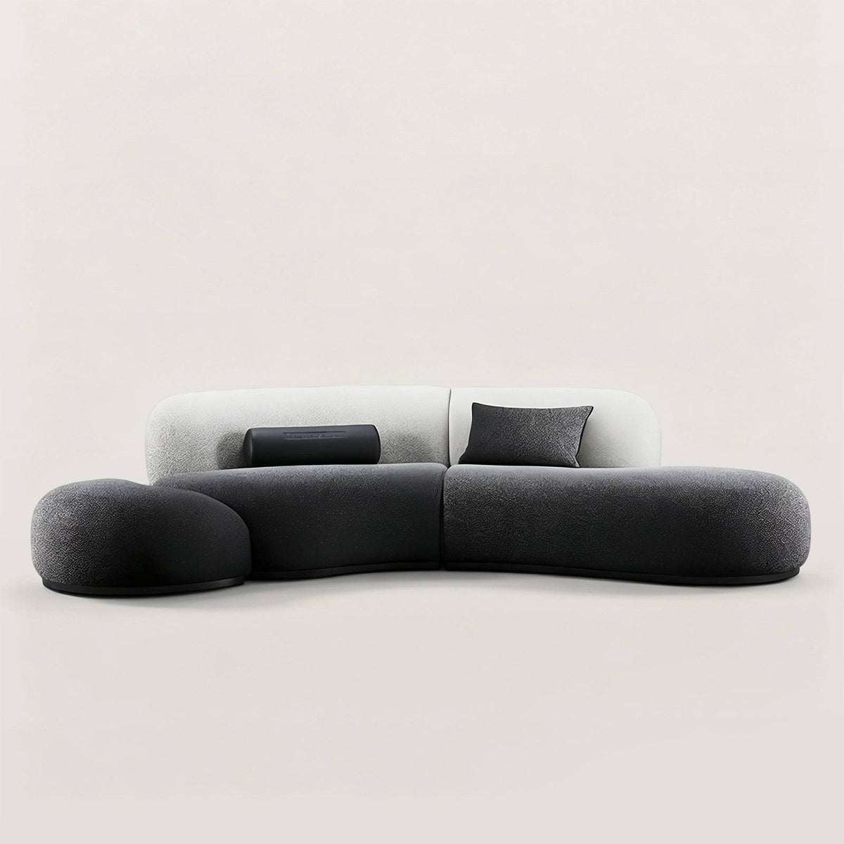 Modular Curved Cloud Sectional Sofa with Two Tone