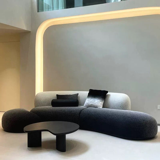 Modular Curved Cloud Sectional Sofa with Two Tone