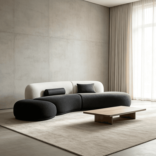 Modular Curved Cloud Sectional Sofa with Two Tone