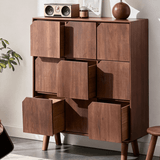 Wooden Storage Cabinet with 9-Cube Removable Drawers
