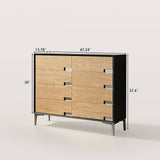 8-Drawer Wood Dresser with Recessed Stainless Steel Handles