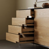 8-Drawer Wood Dresser with Recessed Stainless Steel Handles