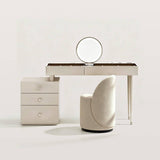 Vanity Desk with Drawer Cabinet and LED Mirror for Bedroom