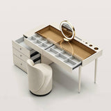 Vanity Desk with Drawer Cabinet and LED Mirror for Bedroom