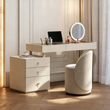 Vanity Desk with Drawer Cabinet and LED Mirror for Bedroom