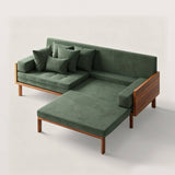 Sectional Foldable Sofa Bed with Wooden Frame for Living Room
