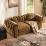 Modular Sofa with Round Arms and Thick Seat Cushions