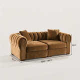 Modular Sofa with Round Arms and Thick Seat Cushions