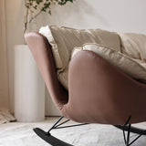 Thick Cushion Upholstered Rocker Chair for Indoor Relaxation