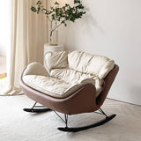 Thick Cushion Upholstered Rocker Chair for Indoor Relaxation