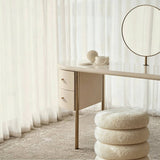 Modern Oval Makeup Vanity with Gold Metal Legs