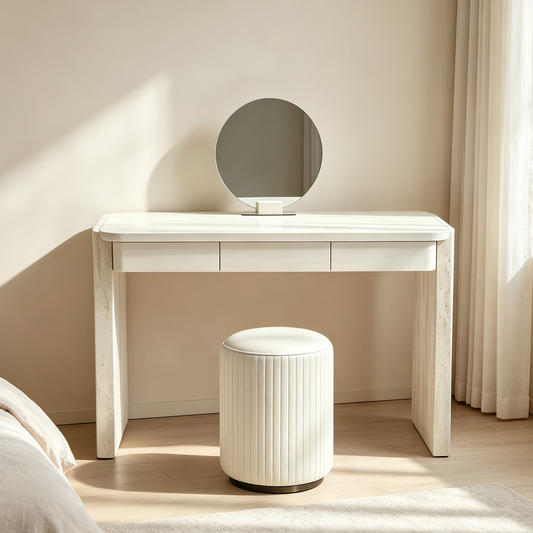 3 Drawers Makeup Vanity with Sinstered Stone Legs