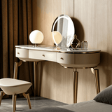 Sintered Stone Makeup Vanity Table with Metal Tapered Legs