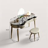 Sintered Stone Makeup Vanity Table with Metal Tapered Legs
