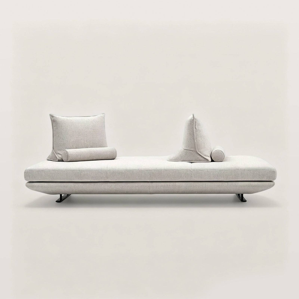 Minimalist  Armless Fabric Sofa with Decor Pillows