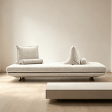 Minimalist  Armless Fabric Sofa with Decor Pillows