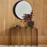 Sculptural 5 Arch Console Table with Brass-colored Coating