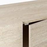 Travertine Textured Cabinet with 4 Doors for Living Room