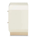 Modern Nightstand with Geometric Angled 2-Drawer