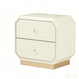 Modern Nightstand with Geometric Angled 2-Drawer