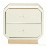 Modern Nightstand with Geometric Angled 2-Drawer