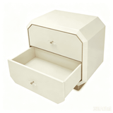 Modern Nightstand with Geometric Angled 2-Drawer