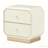 Modern Nightstand with Geometric Angled 2-Drawer