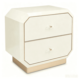 Modern Nightstand with Geometric Angled 2-Drawer
