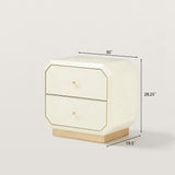 Modern Nightstand with Geometric Angled 2-Drawer