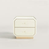 Modern Nightstand with Geometric Angled 2-Drawer