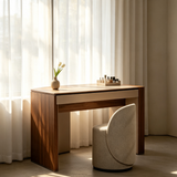 Modern Makeup Vanity with Flip-Top Mirror and Jewelry Storage