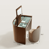Modern Makeup Vanity with Flip-Top Mirror and Jewelry Storage