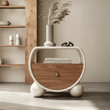 Creative Nightstand with Ball Leg and Open Storage