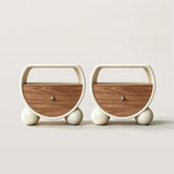Creative Nightstand with Ball Leg and Open Storage