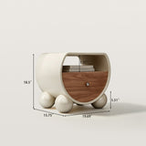 Creative Nightstand with Ball Leg and Open Storage