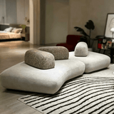 Modular Fabric Sofa with Irregular Shape for Living Room