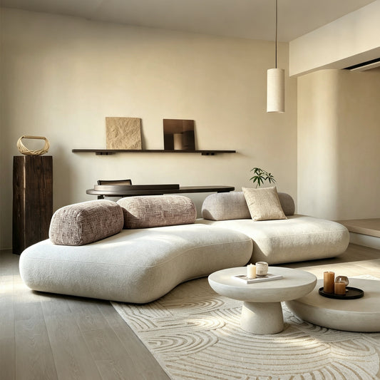Modular Fabric Sofa with Irregular Shape for Living Room