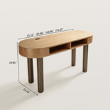 Computer Desk with Cable Management and Open Compartment