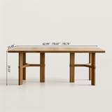 Wooden Dining Table with Thick Top and Reinforced Base
