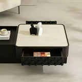 Modern Square Coffee Table with Open Side Tray
