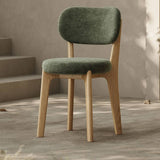 Wooden Dining Chair with Padded Backrest and Plush Seat
