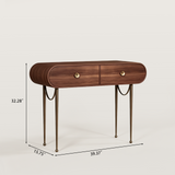 Makeup Vanity Desk with Rounded Corners and Gold Legs