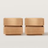 Modern Wood Nightstand with Unique Curved Wave Front