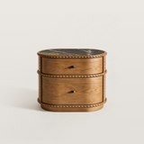2-Drawer Nightstand with Sintered Stone Top and Vintage Trim