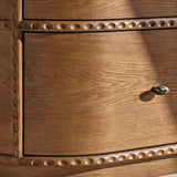 2-Drawer Nightstand with Sintered Stone Top and Vintage Trim
