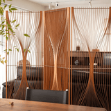 Wave Pattern Privacy Screen with  Artistic Open-Slat Design