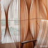 Wave Pattern Privacy Screen with  Artistic Open-Slat Design