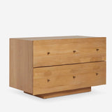 Minimalist Wood Nightstand with Large Storage and Metal Knobs